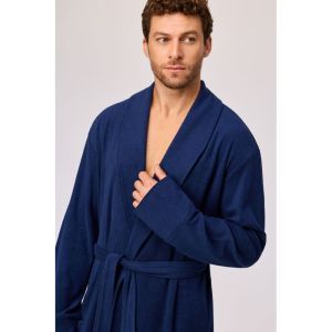 Heren badjas 873 donkerblauw