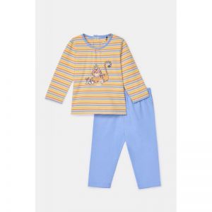Baby meisjespyjama lange mouw 905 geel gestre