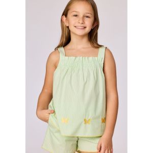 Meisjes setje top en shortje 928 groene vert
