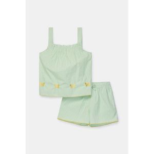 Meisjes setje top en shortje 928 groene vert