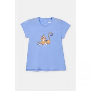 Meisjespyjama korte mouwen 840 blauw