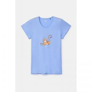 Damespyjama korte mouwen 840 blauw