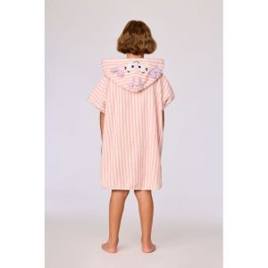 Badcape 920 roze streep