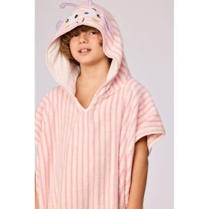 Badcape 920 roze streep