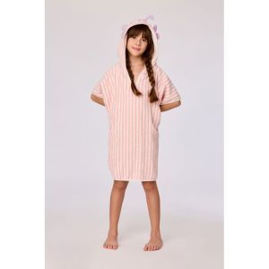 Badcape 920 roze streep