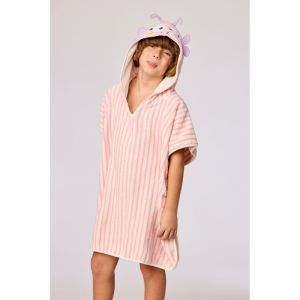 Badcape 920 roze streep
