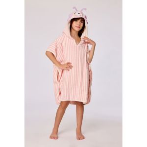 Badcape 920 roze streep