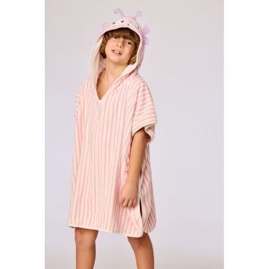 Badcape 920 roze streep