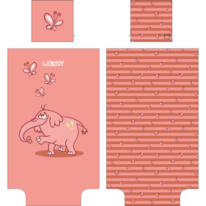 Dekbedovertrek, 140x220cm 030 olifant