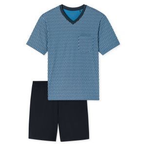 Herenpyjama, korte mouwen 800 blau