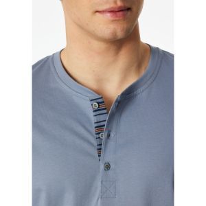Herenpyjama korte mouwen 808 blaugrau