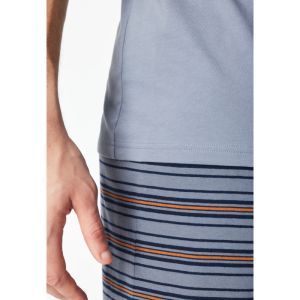 Herenpyjama korte mouwen 808 blaugrau