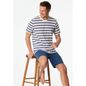 Herenpyjama korte mouwen 100 weiss