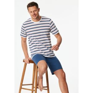 Herenpyjama korte mouwen 100 weiss