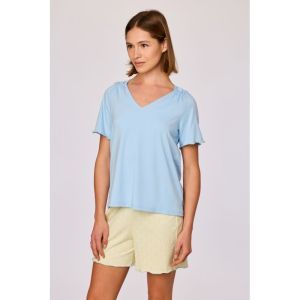Dames pyjama korte mouwen 821 lichtblauw