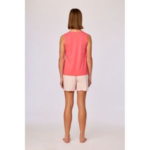 Damespyjama mouwloos 432 rood roos
