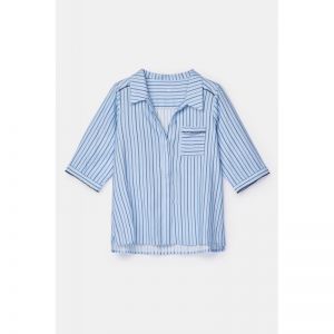 Damespyjama doorknoop 991 streep blau