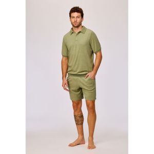 Heren set in badstof 788 kaki groen