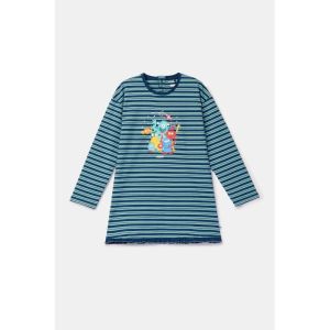 Meisjespyjama lange mouwen 905 blauwe stre