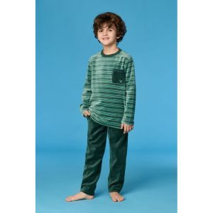 Jongenspyjama in velours 922 groene stre