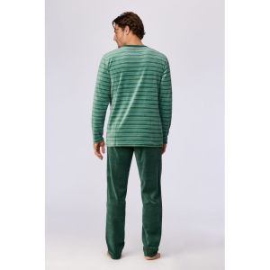 Herenpyjama in velours 922 groene stre