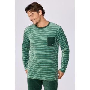 Herenpyjama in velours 922 groene stre