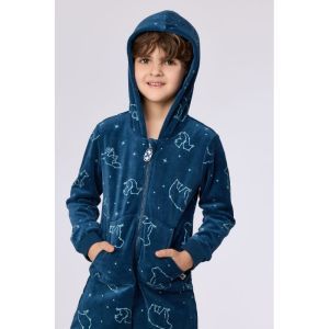 Unisex onesie in velours 924 galaxy prin