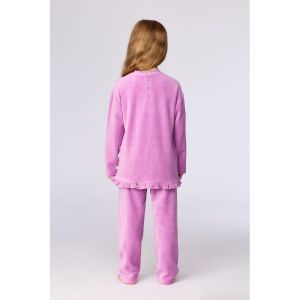 Meisjespyjama in velours 436 roze