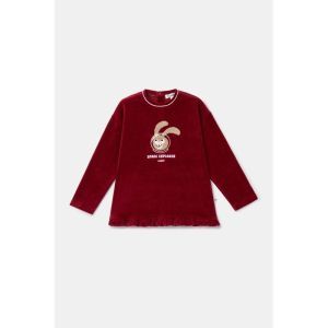 Meisjespyjama in velours 471 bordeaux