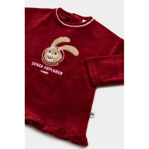 Baby meisjespyjama in velours 471 bordeaux