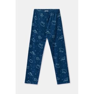 Damespyjama in velours 881 donkerblauw
