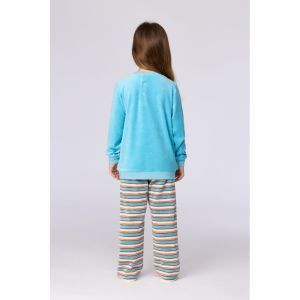 Meisjespyjama in velours 824 blauw