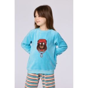 Meisjespyjama in velours 824 blauw