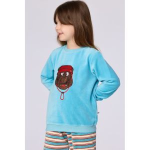 Meisjespyjama in velours 824 blauw
