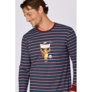 Herenpyjama lange mouwen 903 donkerblauw