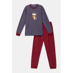 Herenpyjama lange mouwen 903 donkerblauw