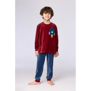 Jongenspyjama in velours 471 bordeaux