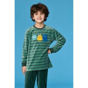 Jongenspyjama in velours 922 groene stre