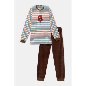 Herenpyjama in velours 920 multicolor