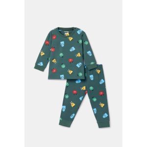 Baby jongenspyjama lange mouw 916 groene alie