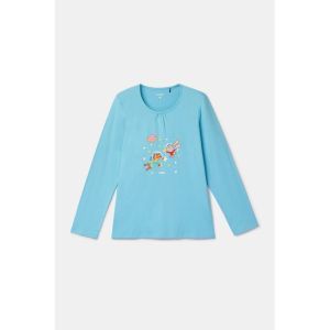 Damespyjama lange mouwen 824 blauw