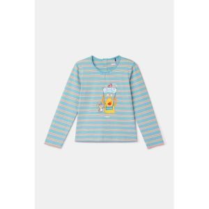 Meisjespyjama lange mouwen 904 blauwe stre