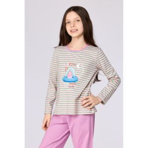 Meisjespyjama lange mouwen 906 multicolor