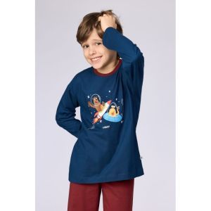Jongenspyjama lange mouwen 881 donkerblauw