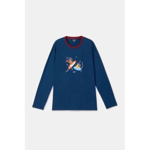 Herenpyjama met lange mouwen 881 donkerblauw