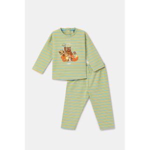 Baby meisjespyjama lange mouw 911 blauw-groen