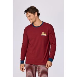 Herenpyjama lange mouwen 471 bordeaux