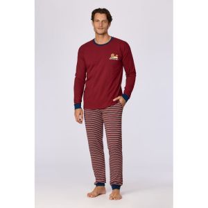 Herenpyjama lange mouwen 471 bordeaux