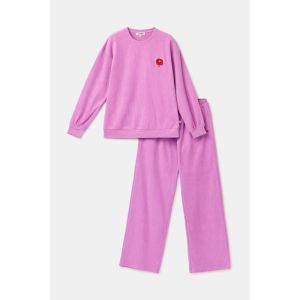 Damespyjama in velours 436 roze