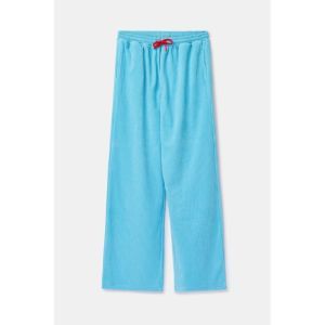Damespyjama in ribvelours 824 blauw